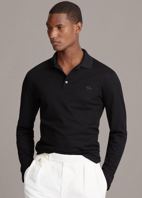 Men's Ralph Lauren Custom Fit PiquÃ© Polo Shirts | 534016PAE